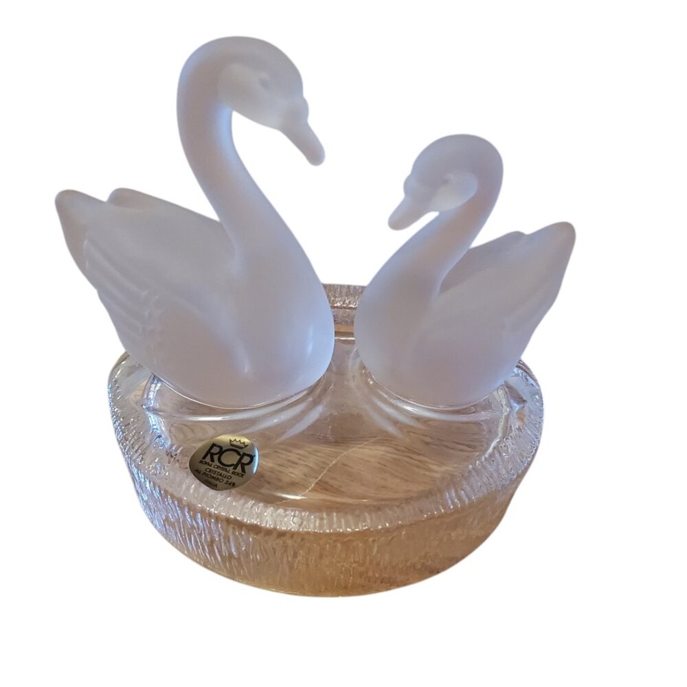 Crystal 2-Swan Figurine